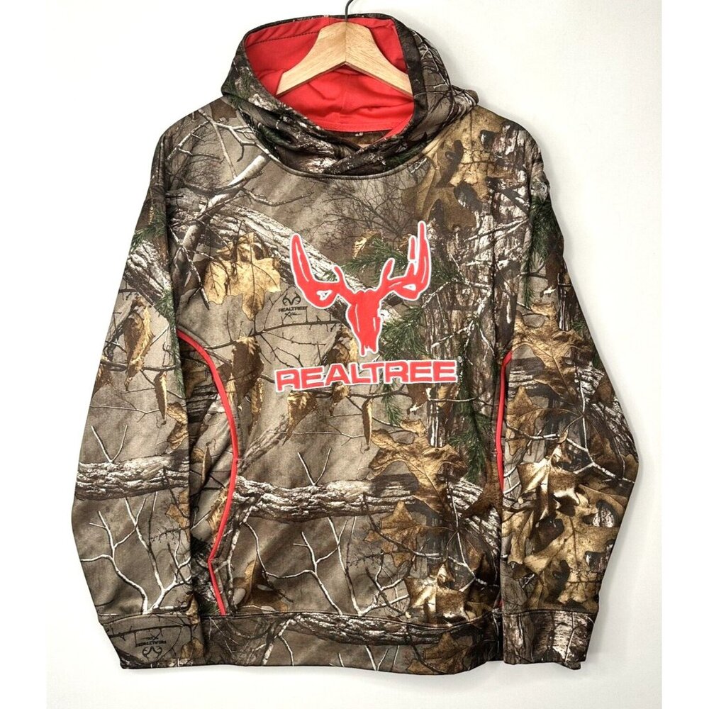 Realtree Mens Hoodie Sweatshirt Hunting Outdoor Dad Hooded Pullover Camo Sz L